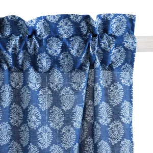 100% Cotton Blue Paisley Curtain - Image 3
