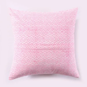 2 PC Hand Block Floral Print Cushion Cover (Pink) - Image 5