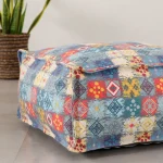 22" Inch Pouf Cover Natural Cotton Room Ottoman Cover - Image 2