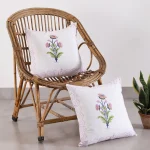2PC Cotton Purple Floral Print Soft Cushion Cover