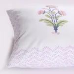 2PC Cotton Purple Floral Print Soft Cushion Cover - Image 3