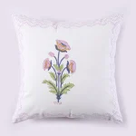 2PC Cotton Purple Floral Print Soft Cushion Cover - Image 2