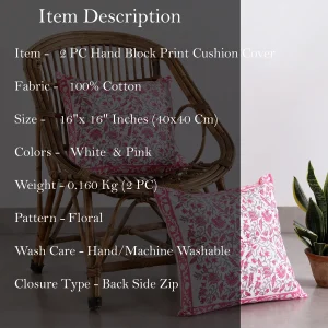 2PC Handmade Floral Print Cushion Cover - Image 6