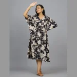 Beautiful Black & Beige Leaf Cotton Kaftans