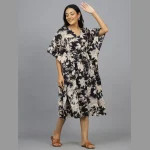 Beautiful Black & Beige Leaf Cotton Kaftans - Image 3