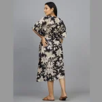 Beautiful Black & Beige Leaf Cotton Kaftans - Image 6