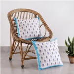 Beautiful Blue Leaf Print Cushion Cover Set