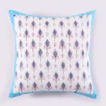 Beautiful Blue Leaf Print Cushion Cover Set - Image 2