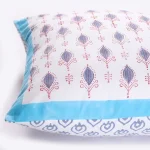 Beautiful Blue Leaf Print Cushion Cover Set - Image 3