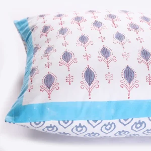Beautiful Blue Leaf Print Cushion Cover Set - Image 3