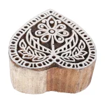 Beautiful Heart Floral Printing Wood Block Stamps - Image 2