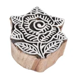 Beautiful Rose Floral Designed Wooden Block Stamp - Image 2