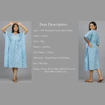 Blue Abstract Print Short Kaftan Dress - Image 7