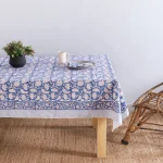 Blue Floral Print Party Decor Tablecloth Set