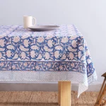 Blue Floral Print Party Decor Tablecloth Set - Image 4