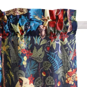 Blue Frida Kahlo Print Cotton Window Curtain - Image 3