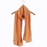 Crepe Silk Neck Wrap Yellow Floral Print Scarves