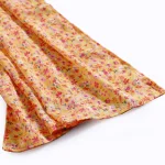 Crepe Silk Neck Wrap Yellow Floral Print Scarves - Image 4