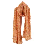 Crepe Silk Neck Wrap Yellow Floral Print Scarves - Image 2