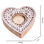 Dining Table Decoration Wood Block Heart Candle Holder - Image 5