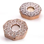 Festival Décor Candle Holder Wooden Block Printing Stamp - Image 4