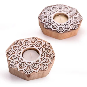 Festival Décor Candle Holder Wooden Block Printing Stamp - Image 4