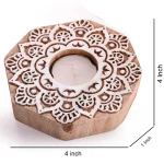 Festival Décor Candle Holder Wooden Block Printing Stamp - Image 5