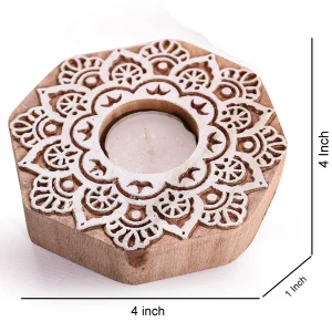 Festival Décor Candle Holder Wooden Block Printing Stamp - Image 5