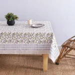 Floral Print Cotton Fabric Dining Table Cover With Napkins