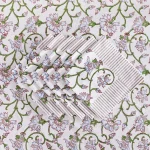 Floral Print Cotton Fabric Dining Table Cover With Napkins - Image 3