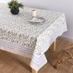 Floral Print Cotton Fabric Dining Table Cover With Napkins - Image 4