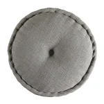 Gray Floor Ottoman Round Pouf - Image 2