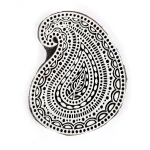 Indian Paisley Wood Stamps Brown Printing Block