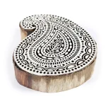 Indian Paisley Wood Stamps Brown Printing Block - Image 2