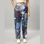 Handmade Blue Patchwork Oversized Shirt & Trousers Set - Image 6