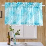 Handmade Tie Dye Stripe Print Short Curtain