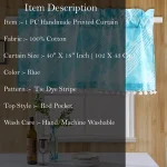 Handmade Tie Dye Stripe Print Short Curtain - Image 4