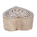 Heart Floral Designed wooden Block Stamp - Image 3