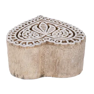 Heart Floral Designed wooden Block Stamp - Image 3