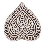Heart Floral Designed wooden Block Stamp