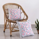 Home Decor Hand Block Print Cushion Cover Pink Floral