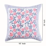 Home Decor Hand Block Print Cushion Cover Pink Floral - Image 7