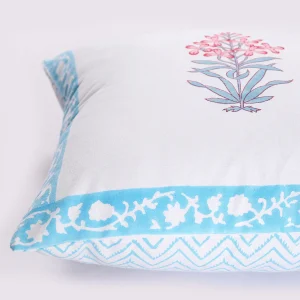 Home Sofa Decor Hand Block Floral Print Cotton Cushion Cover - Image 4