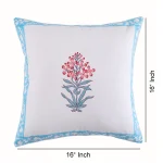 Home Sofa Decor Hand Block Floral Print Cotton Cushion Cover - Image 7