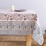 Home Table Decor Hand Block Print Cotton Fabric Table Cover - Image 2