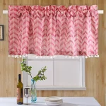 Home Window Decor Short Curtain Maroon Arrow Print