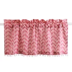 Home Window Decor Short Curtain Maroon Arrow Print - Image 2