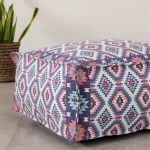 Ikat Hand Woven Ottoman Stool Pouf Covers - Image 2