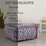 Ikat Hand Woven Ottoman Stool Pouf Covers - Image 4