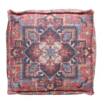 Indian Cotton Kilim Ottoman Pouf Cover Brown Abstract - Image 3
